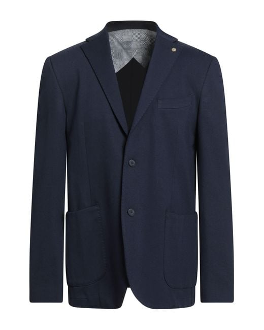 Barbati Men's Blue Blazer Viscose, Polyamide, Elastane