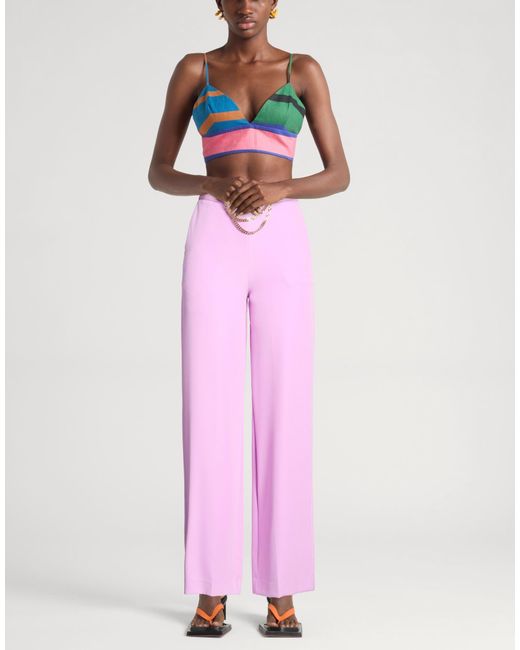 Fracomina Pink Pants Polyester, Elastane