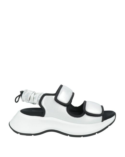 Hogan White Sandals Textile Fibers