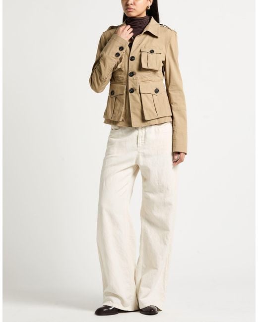 DSquared² Natural Camel Jacket Cotton, Elastane