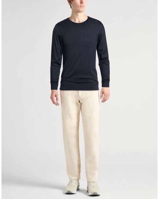 Moorer Blue Midnight T-Shirt Silk, Cotton for men