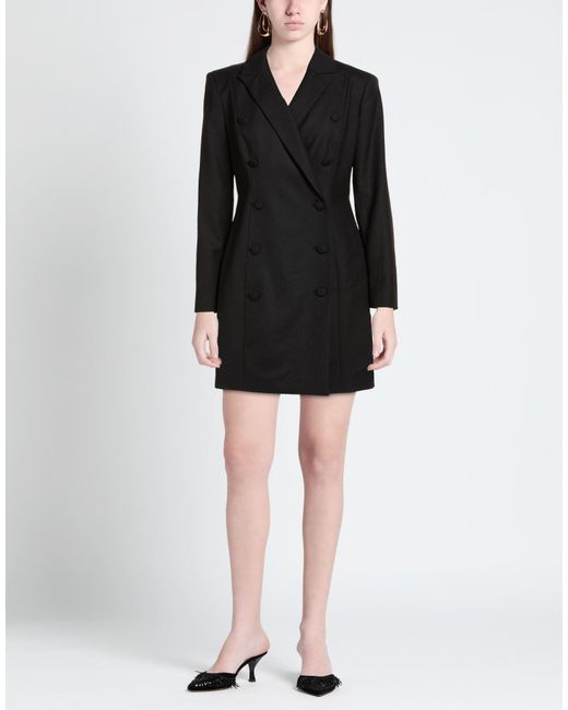 MARCIANO BY GUESS Black Mini Dress Polyester, Virgin Wool, Elastane