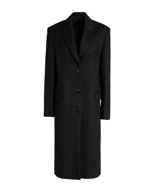 Acne Black Coat Alpaca Wool, Nylon, Wool, Polyurethane
