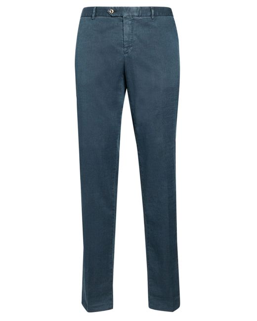 PT Torino Blue Deep Pants Linen, Cotton, Elastane for men