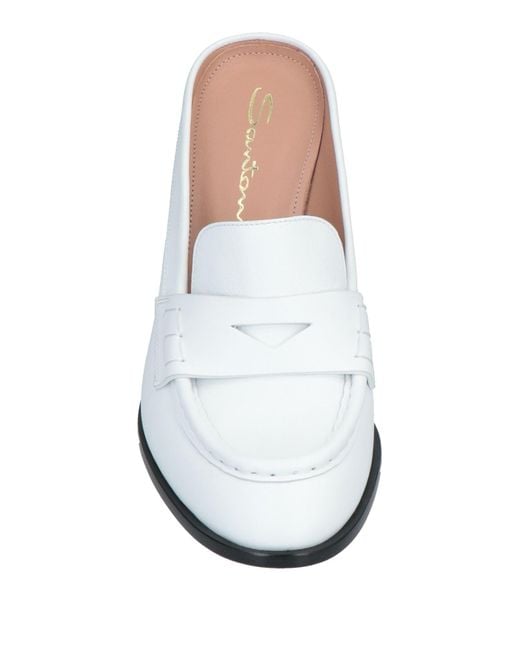 Santoni White Mules & Clogs
