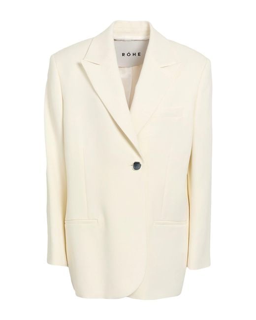 Rohe White Ivory Blazer Viscose, Elastane