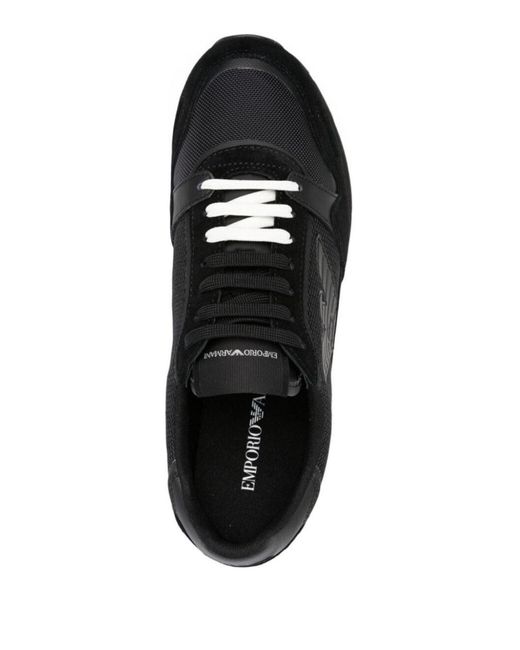 Zapatillas con aplique del logo Emporio Armani de hombre de color Black