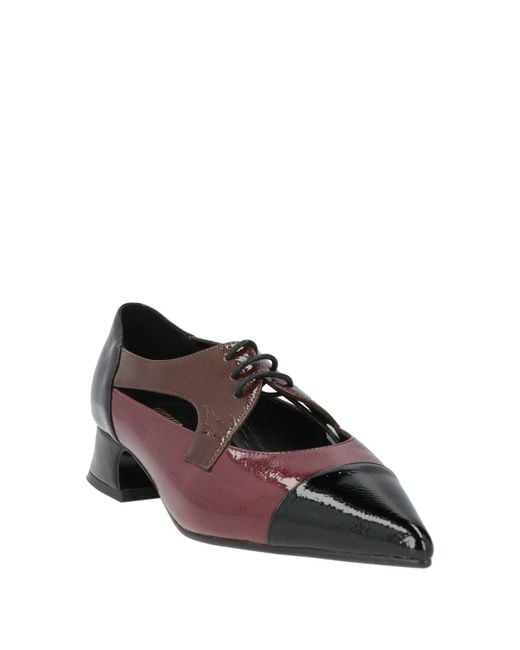 Luciano Barachini Brown Burgundy Lace-Up Shoes Leather