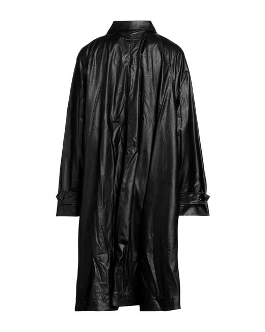 MM6 by Maison Martin Margiela Black Overcoat & Trench Coat