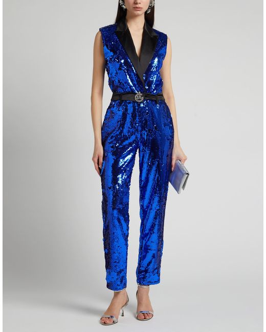 Gaelle Paris Blue Noir Jumpsuit Polyester, Elastane