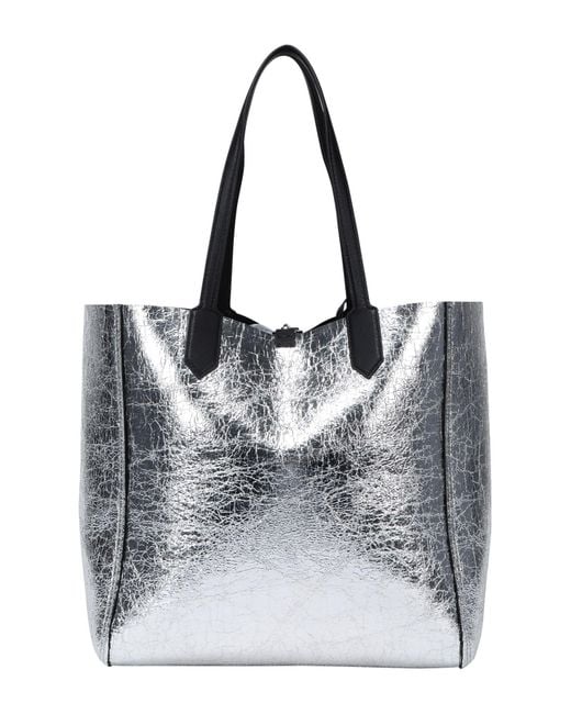 Karl Lagerfeld Leather Handbag in Silver (Metallic) Lyst