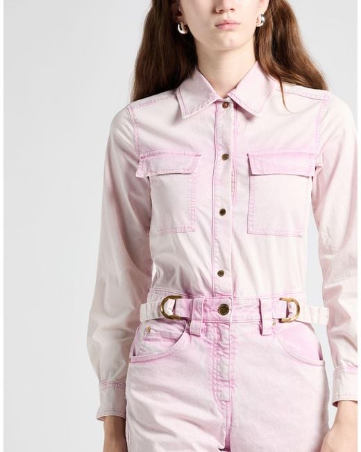 Pinko Pink Jumpsuit Cotton, Elastane