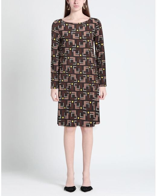 Maliparmi Brown Mini Dress Viscose, Elastane