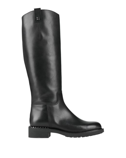 Ash Black Boot Leather