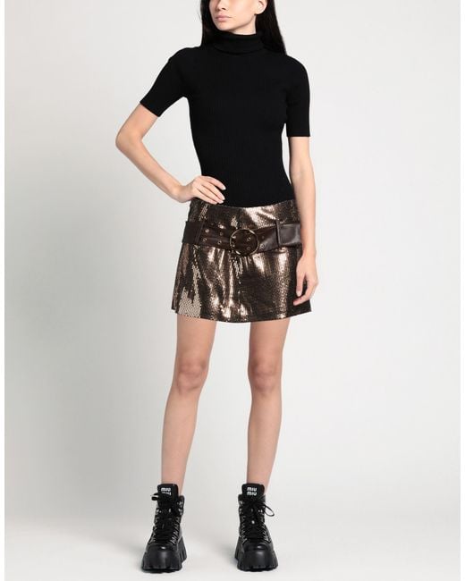 Babylon Black Mini Skirt Polyester, Polyamide, Metallic Fiber, Elastane