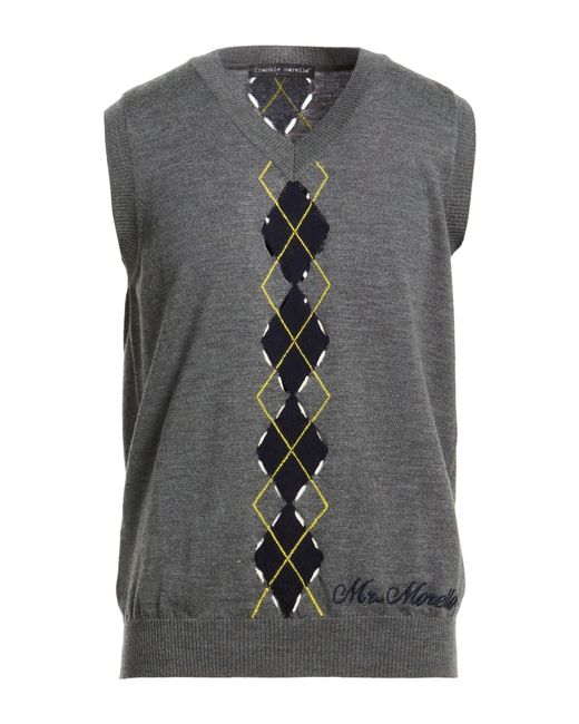 Frankie Morello Gray Sweater Virgin Wool for men