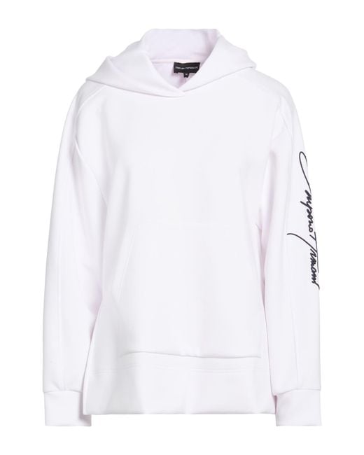 Emporio Armani White Sweatshirt Polyester, Viscose, Elastane