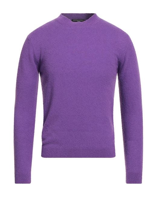 Daniele Fiesoli Purple Mauve Sweater Merino Wool, Polyamide, Cashmere for men