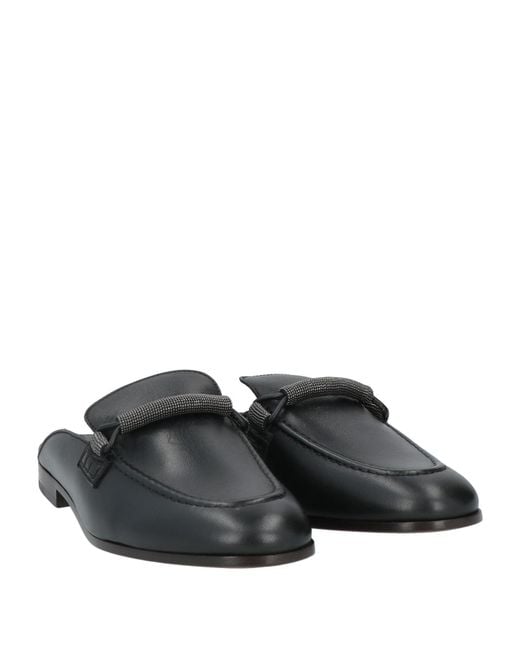 Brunello Cucinelli Black Mules & Clogs Leather