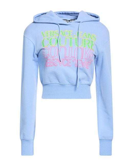 Versace Jeans Couture Blue Sky Sweatshirt Cotton, Elastane