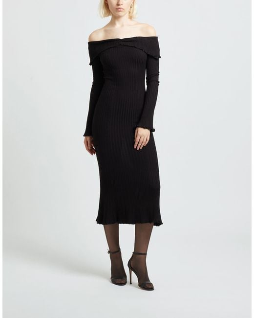 8 by YOOX Black Midi Dress