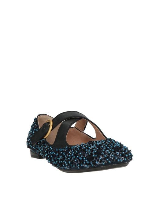 Maliparmi Blue Midnight Ballet Flats Textile Fibers