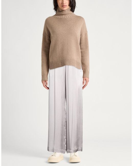 Semicouture White Pants Acetate, Silk