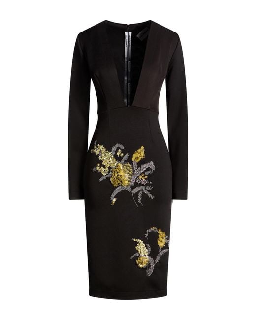 DES_PHEMMES Black Midi Dresses