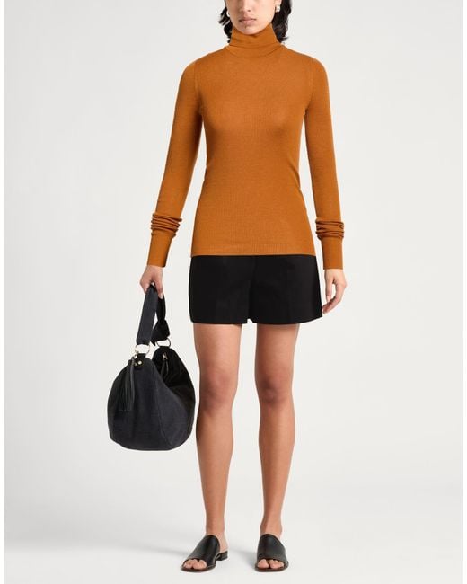 Tod's Brown Tan Turtleneck Virgin Wool