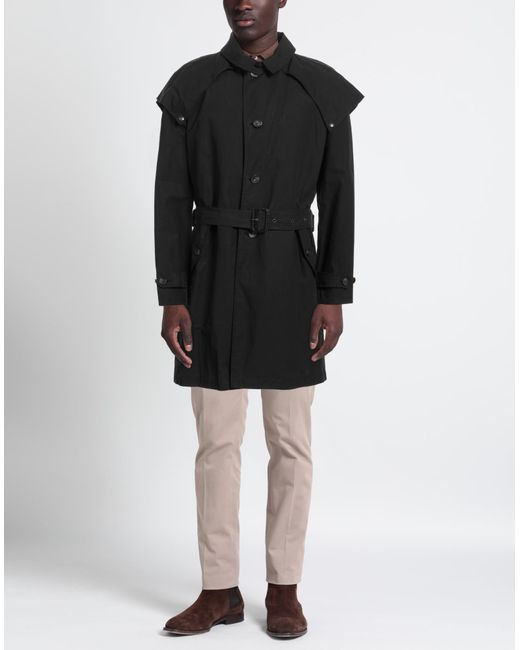 L'IMPERMEABILE Black Overcoat & Trench Coat for men
