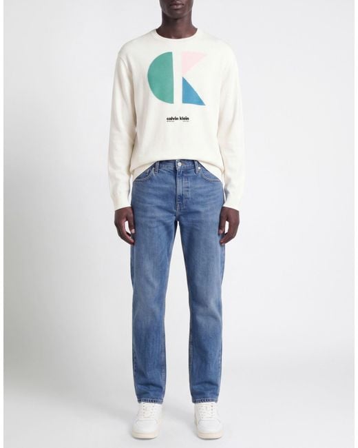 Calvin Klein White Sweater Cotton for men