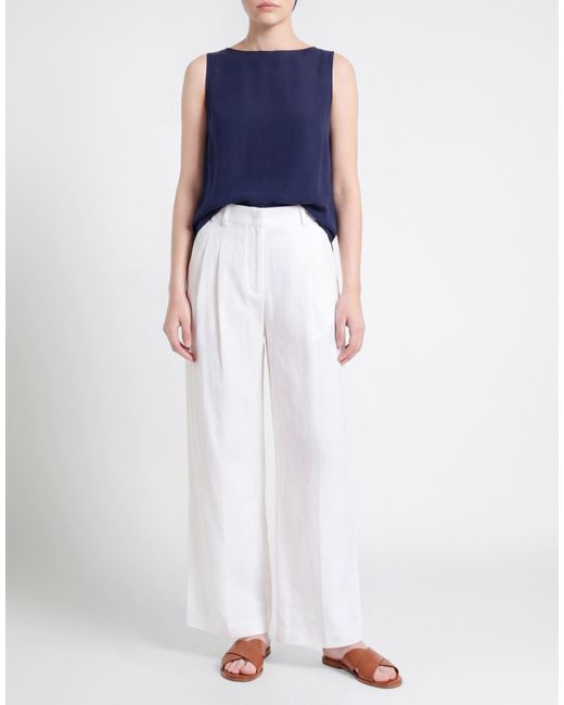 Eleventy White Pants Linen