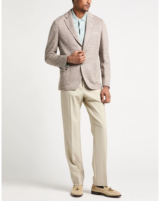 Ferragamo Gray Blazer Linen, Polyamide for men