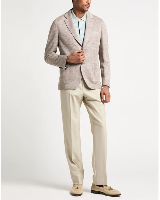 Ferragamo Gray Blazer Linen, Polyamide for men