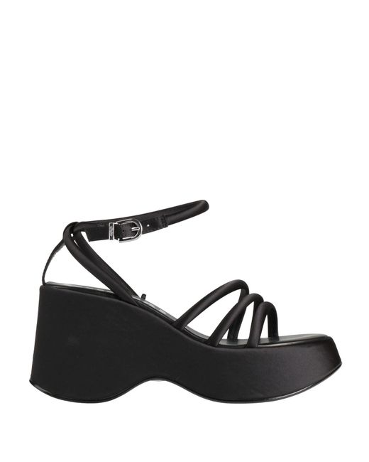 Buffalo Black Sandals Textile Fibers