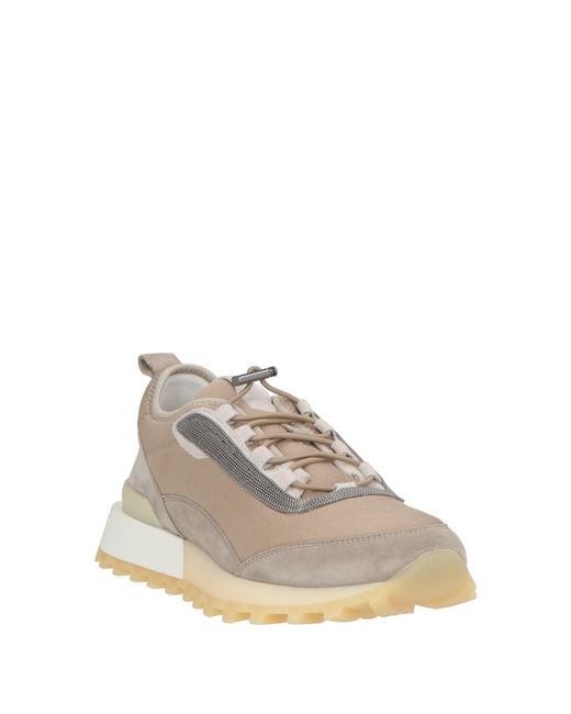 Brunello Cucinelli Natural Sneakers Leather, Textile Fibers