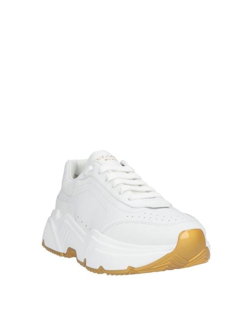 Dolce & Gabbana White Sneakers Calfskin, Polyurethane, Polyester