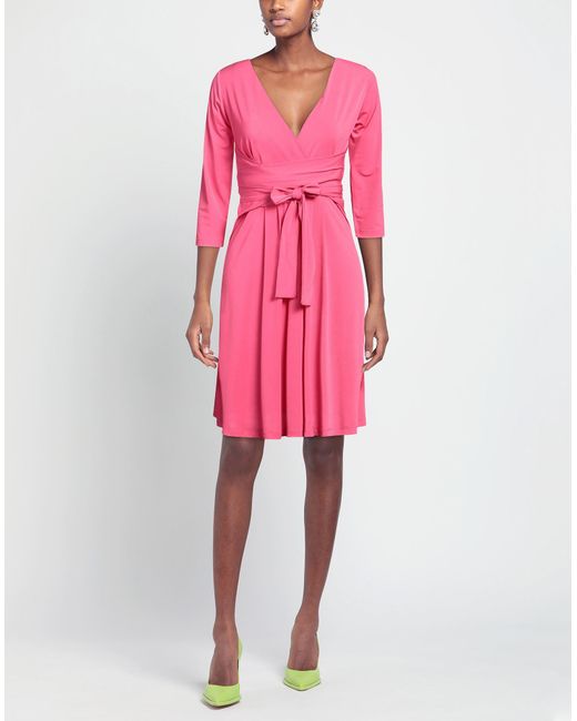 Rossopuro Pink Midi Dress Polyester, Elastane
