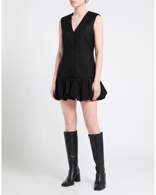 Sandro Black Mini Dress Polyester, Polyamide, Elastane