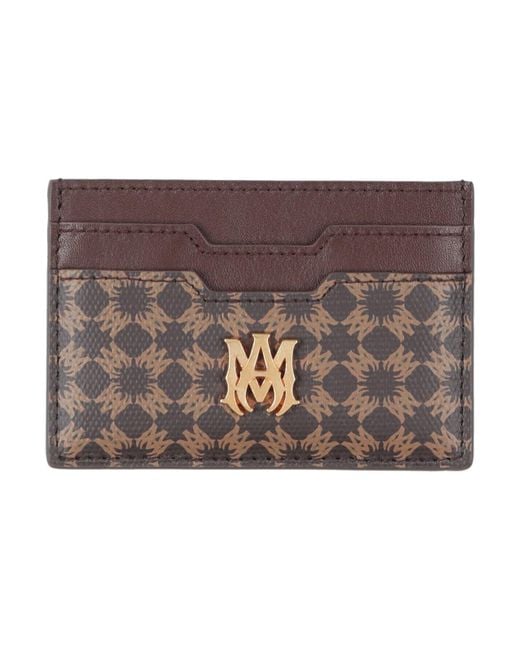 Amiri Brown Cardholder Leather, Zamak for men
