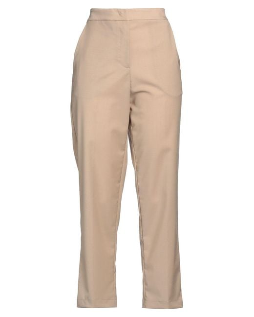 MEIMEIJ Natural Pants Polyester, Wool, Elastane, Acetate