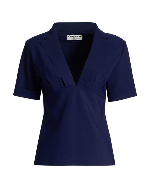 La Petite Robe Di Chiara Boni Blue Top Polyamide, Elastane