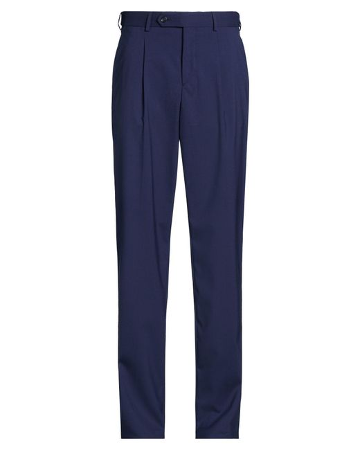 Paoloni Blue Pants Wool, Elastane for men