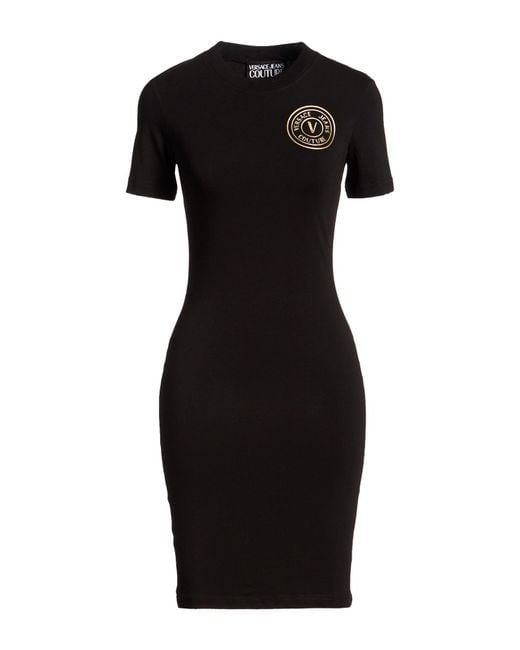 Versace Jeans Couture Black Mini Dress Cotton, Elastane