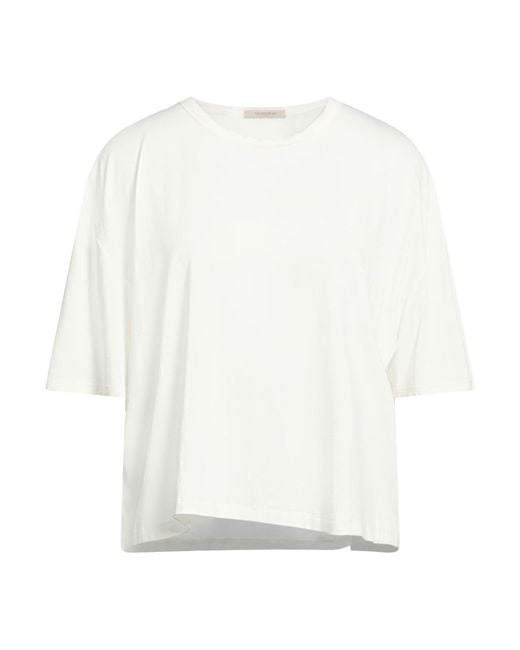 Via Masini 80 White T-Shirt Viscose, Elastane