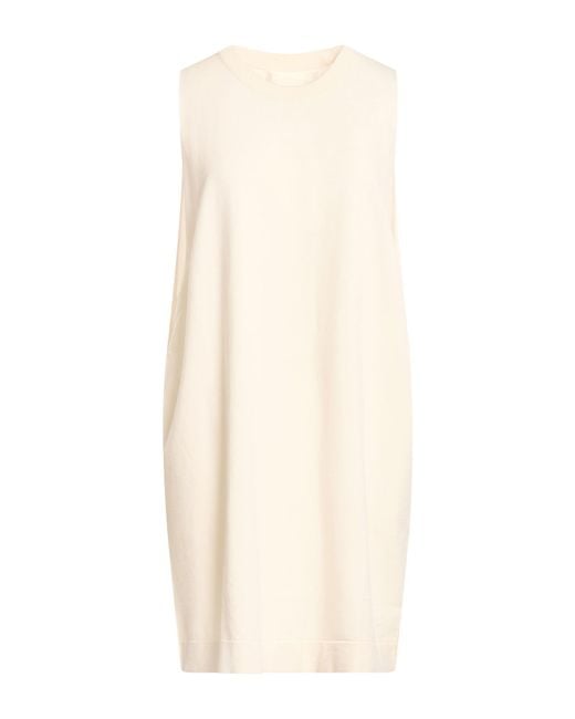 Isabel Benenato White Cream Mini Dress Viscose, Polyester