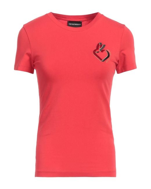 Emporio Armani Pink T-Shirt Cotton, Elastane