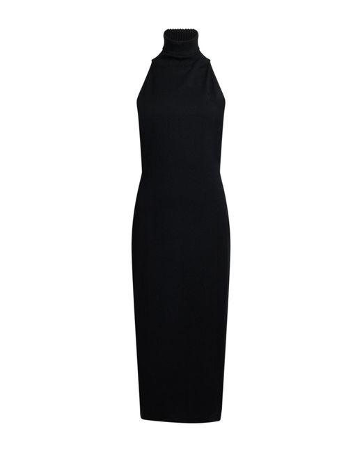 Twinset Black Midi Dress Viscose, Polyester