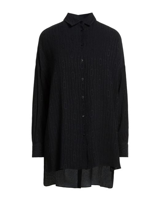 Agnona Black Midnight Shirt Silk