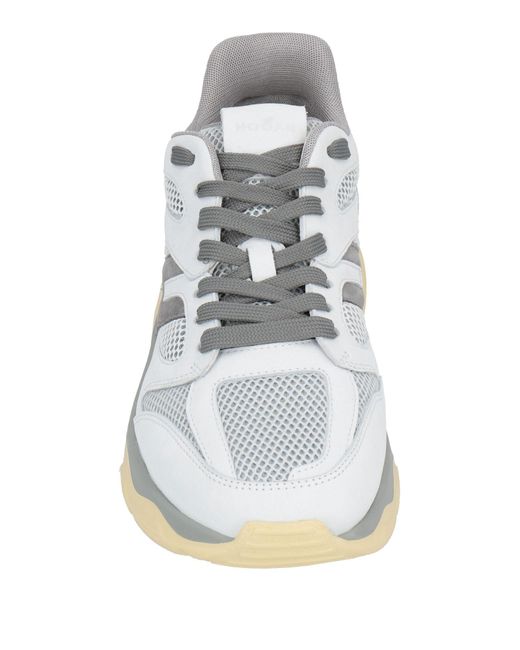 Hogan White Sneakers Textile Fibers, Leather for men